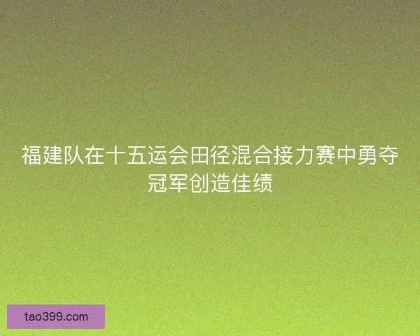 福建队在十五运会田径混合接力赛中勇夺冠军创造佳绩